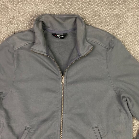 American Giant Jacket Sweatshirt Men's XL Gray Moto Full Zip Sweater Made in USA - Picture 7 of 15